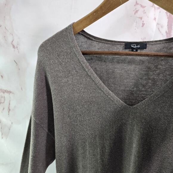 Rails Dress Womens Medium Brown Sweater Margot Midi Maxi Bow Cashmere - Picture 2 of 15